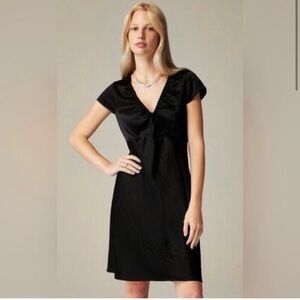 J.Crew Short-sleeve slip dress in textured satin